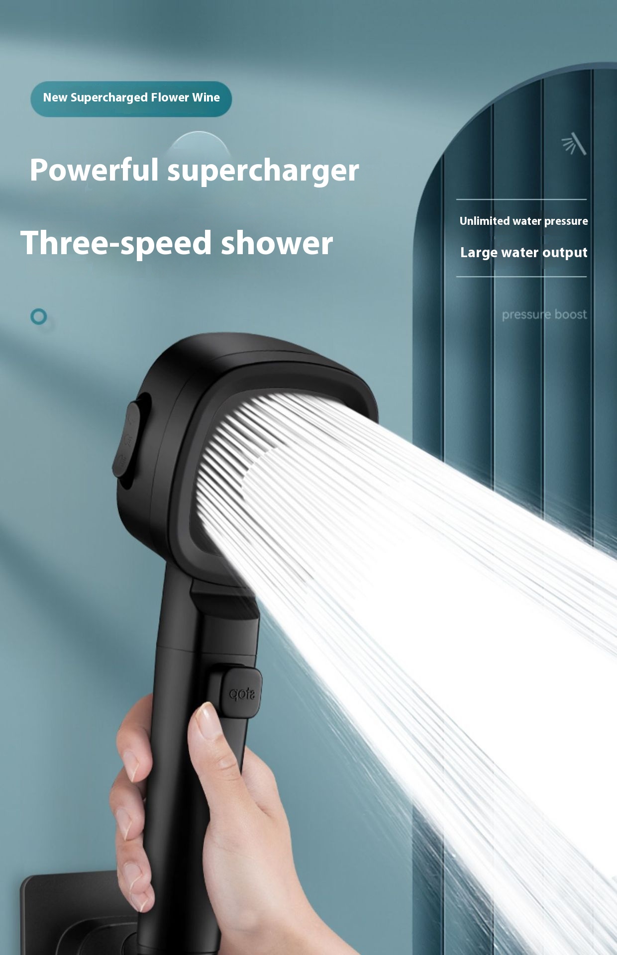 Title 11, Three-speed Filter Supercharged Square Shower H...