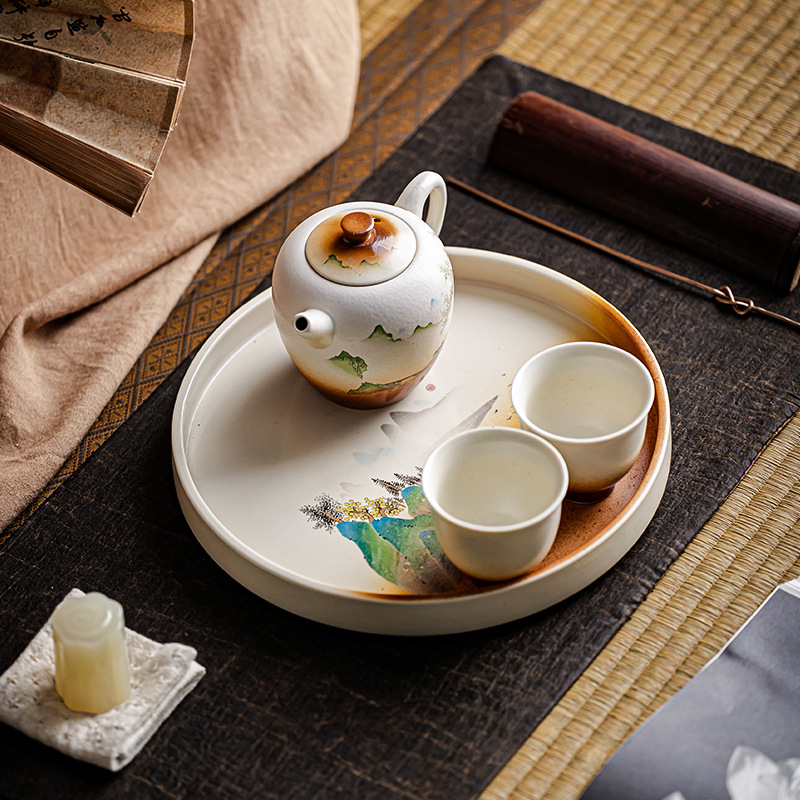 Title 4, Ceramic Saucer Tea Tray Household Japanese Land...