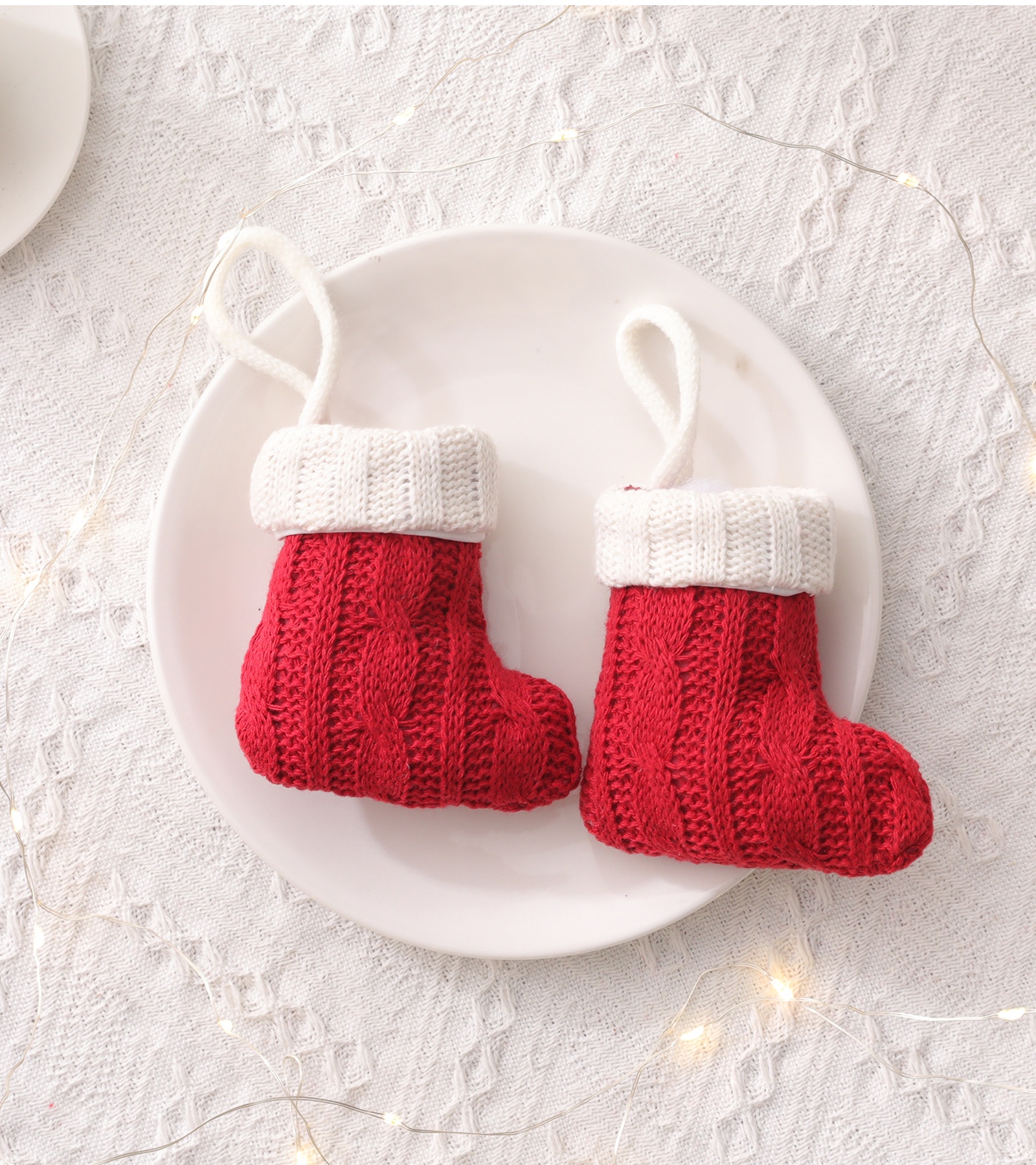 Title 6, Christmas Red Knife And Fork Set Mini Knitted S...