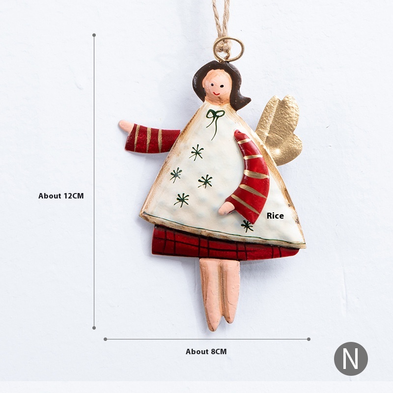 Title 1, Nordic Iron Angel Pendant Christmas Ornaments P...