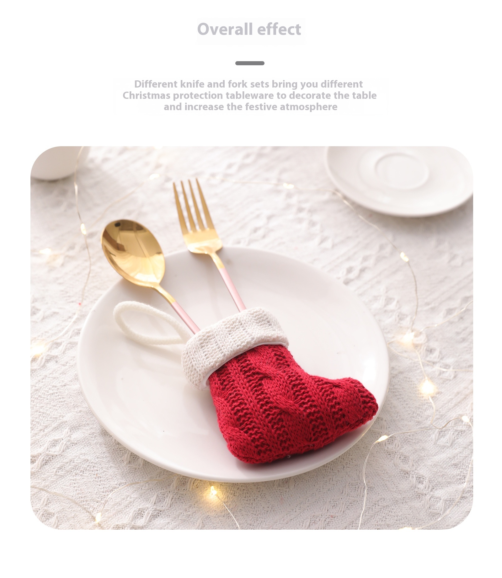 Title 4, Christmas Red Knife And Fork Set Mini Knitted S...