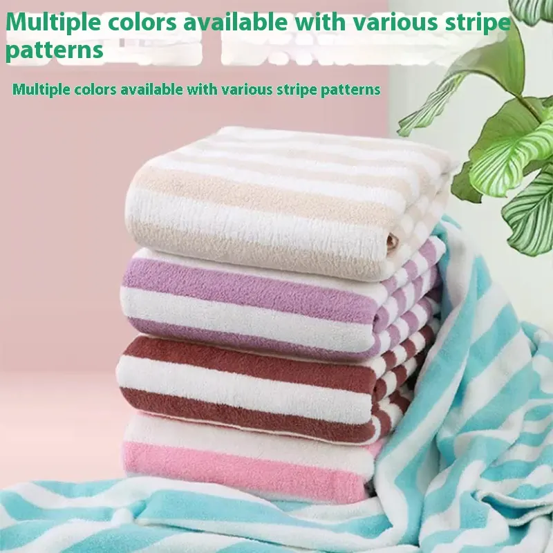 Warp Knitted Coral Velvet Wide Stripe Big