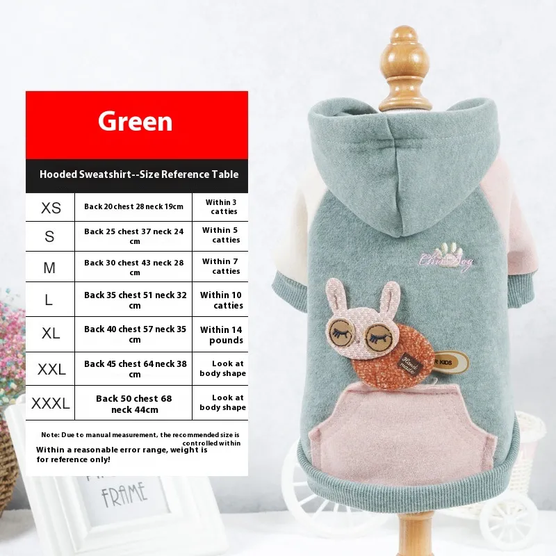 Pet Sweatshirt Clothes Leisure - Green
