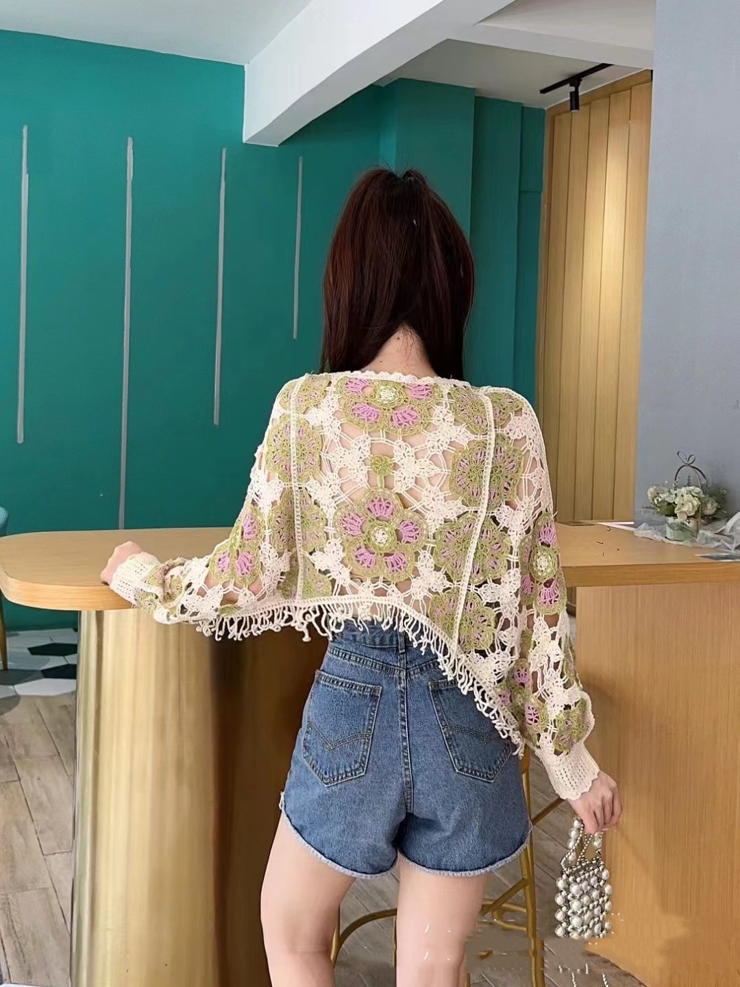 Autumn Crew Neck Hollow-out Pullover Batwing Sleeve Blouse For Women