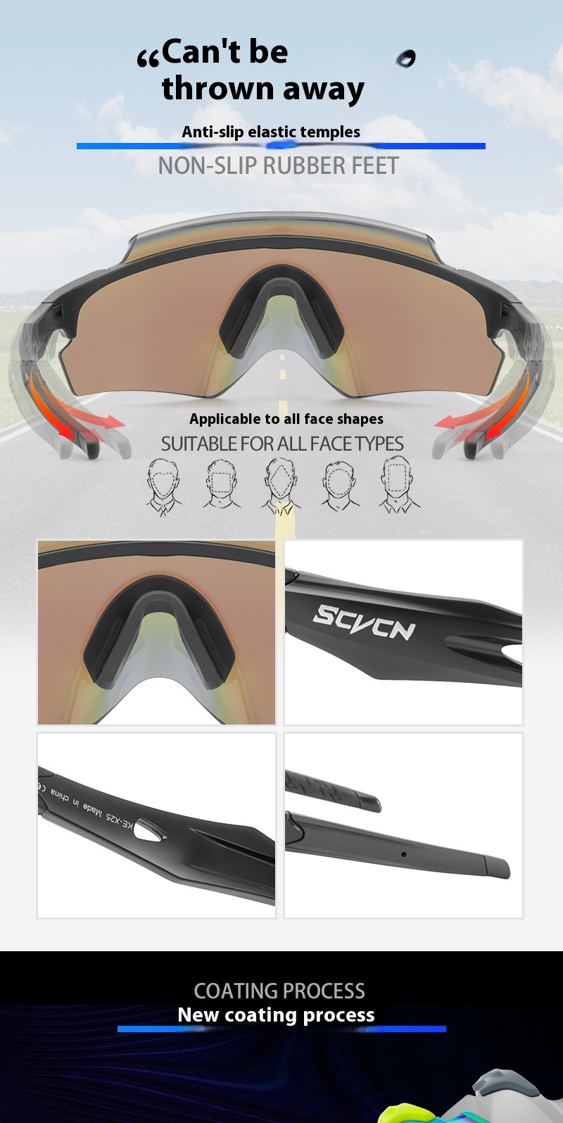 Sports Glasses - Vibrant Colors & UV400 Protection