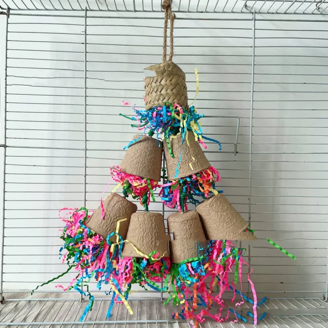 Parrot Paper Cup Palm Weaving Gnawing Toy Wood - Shop at LoveMi