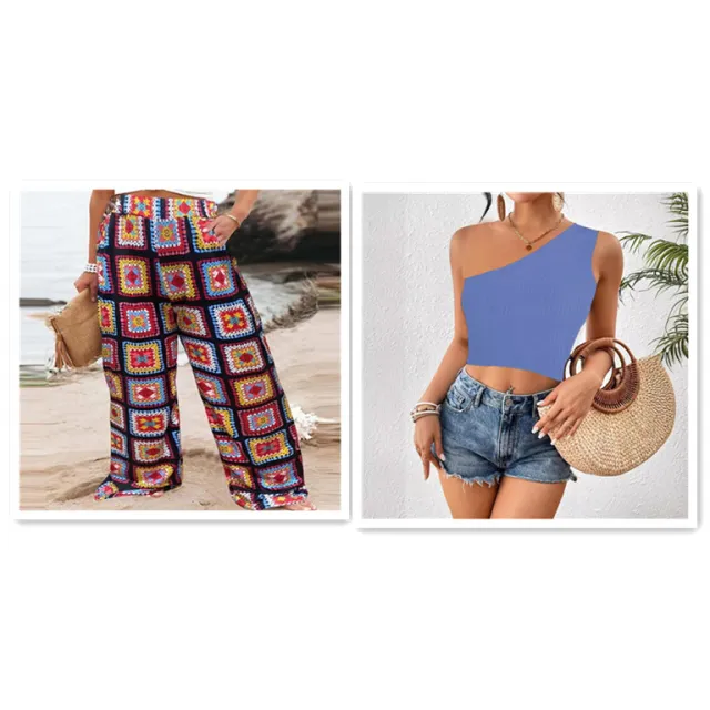 Women's Loose Casual And Comfortable Plaid Color Printed Trousers Red Set - Shop at LoveMi