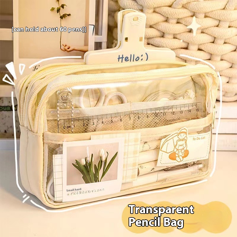 Title 3, Transparent Large Capacity Pencil Case