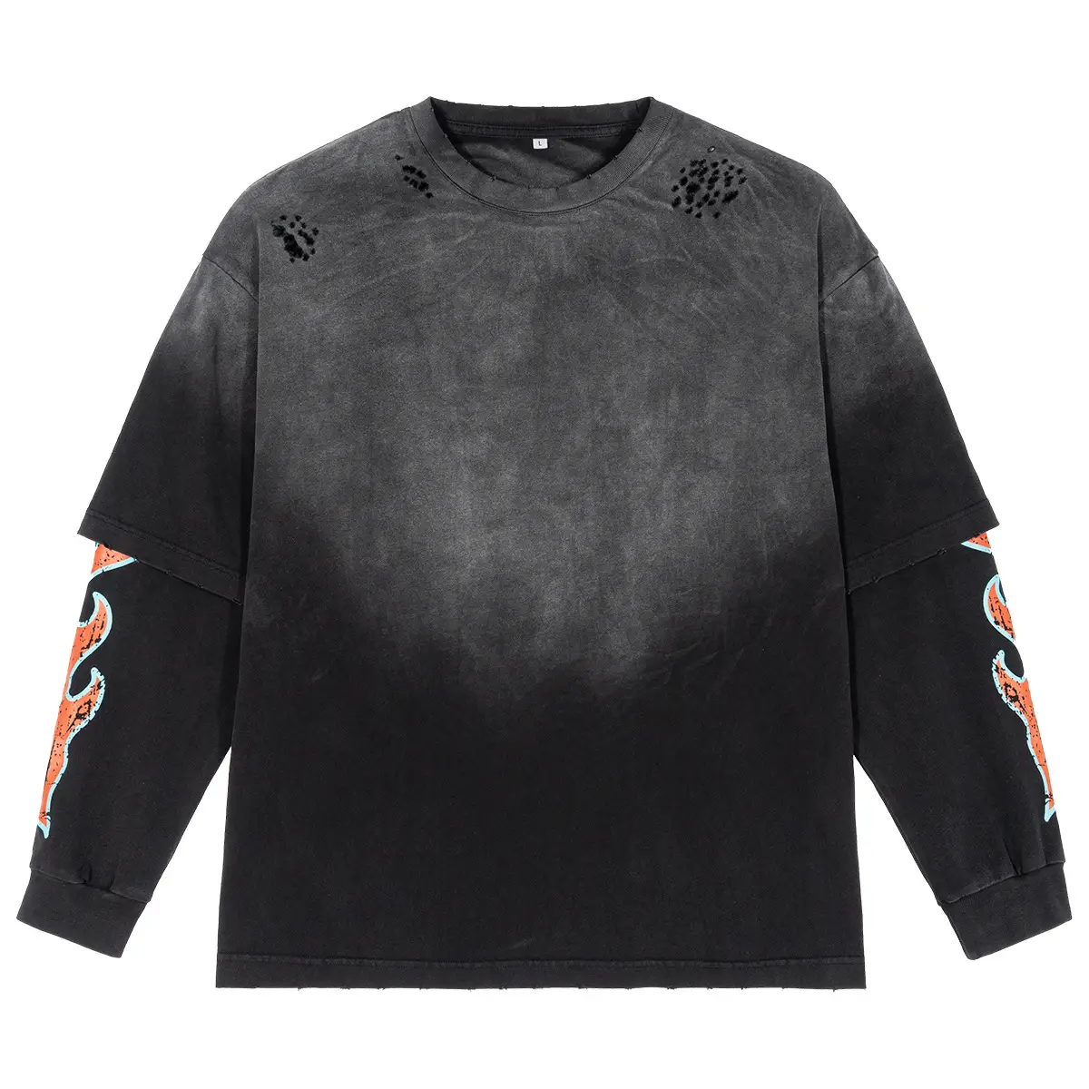 Fashion Retro Long Sleeve Heavy Double Yarn Long Sleeve