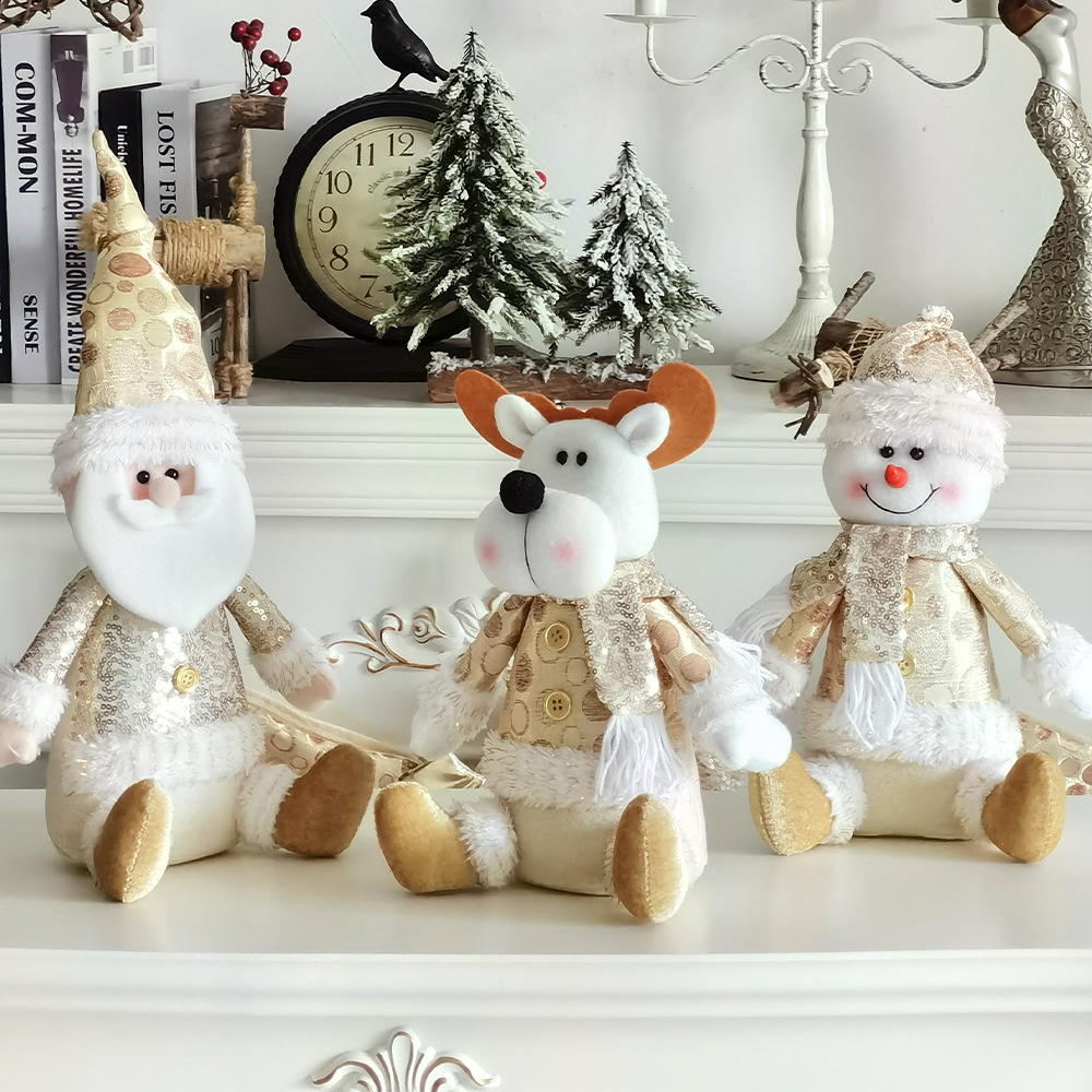 Title 1, Christmas Doll Flannel Santa Claus Snowman Elk ...