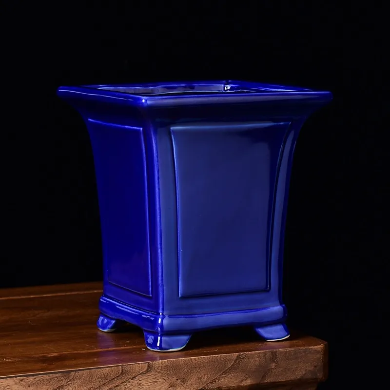 Square Flower Pot Ceramic Basin Large Diameter High