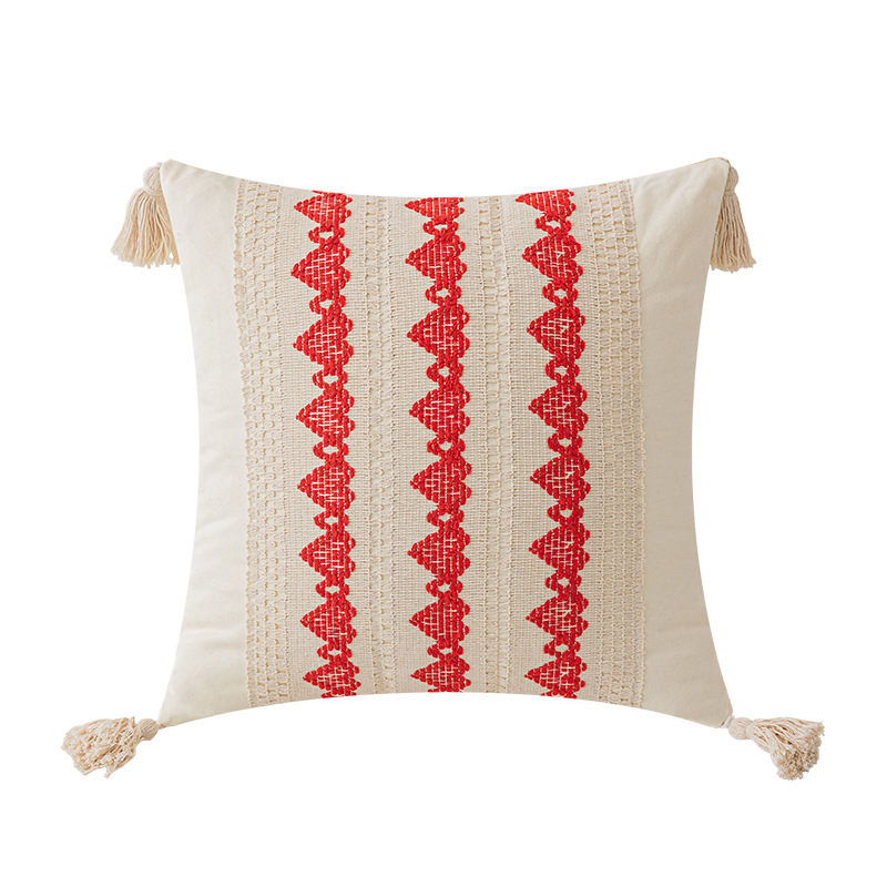 Title 5, Embroidered Jacquard Tassel Sofa Cushion Cover