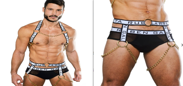 Metal Ring Solid Color Men's Elastic Shoulder Strap And Shoulder Strap Set - Shop at LoveMi