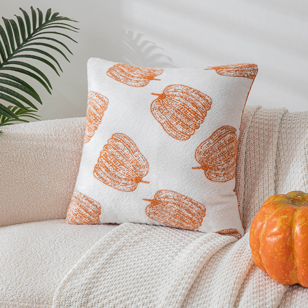 Title 1, Simple Plant Flower Pumpkin Pillow Cover Home