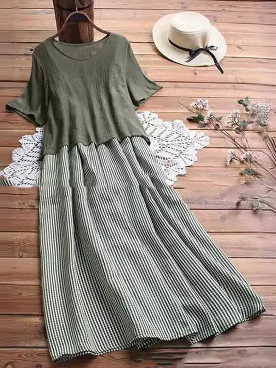 Pure Color Shuya Temperament Commute Dress