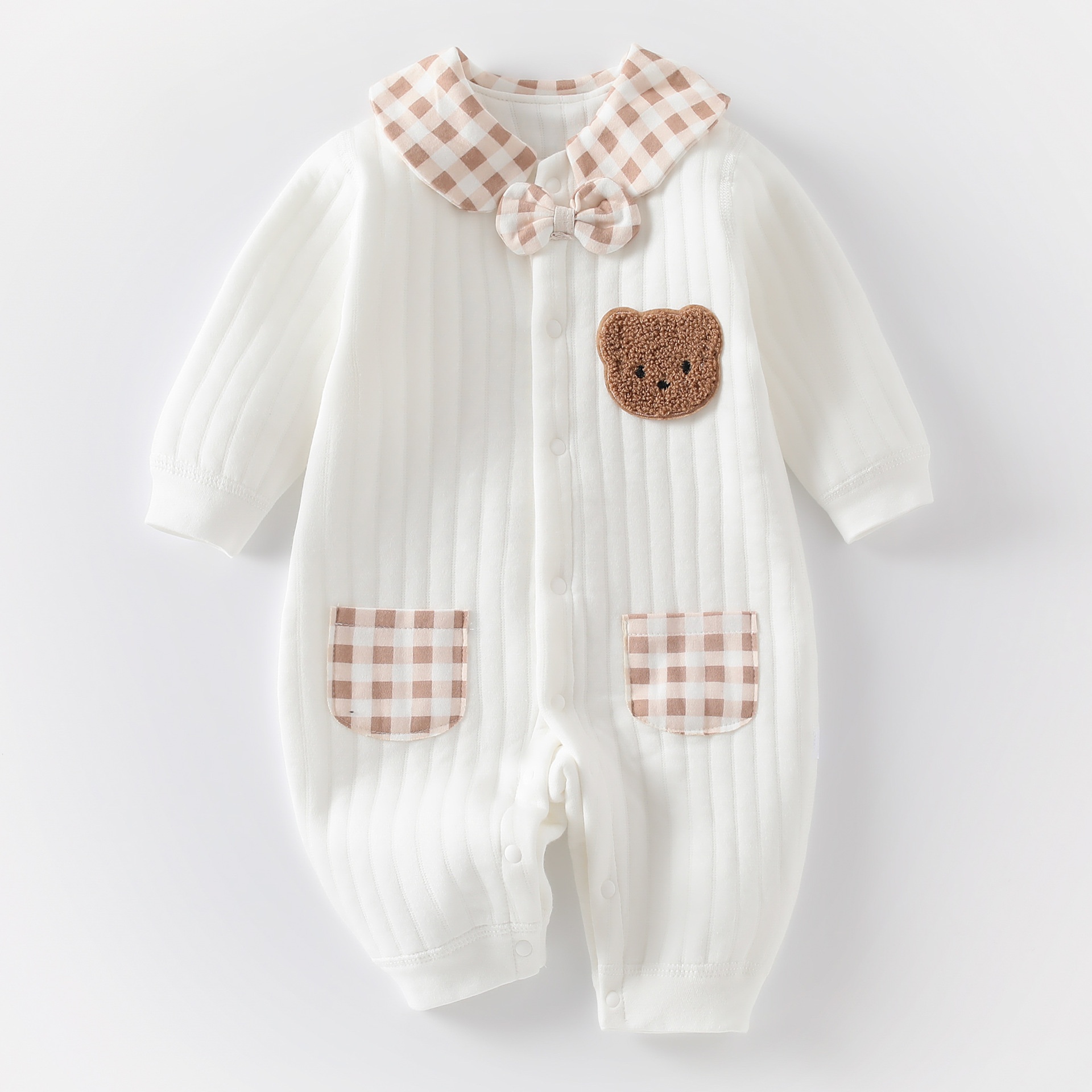 Bear Bow Tie Warm Jumpsuit