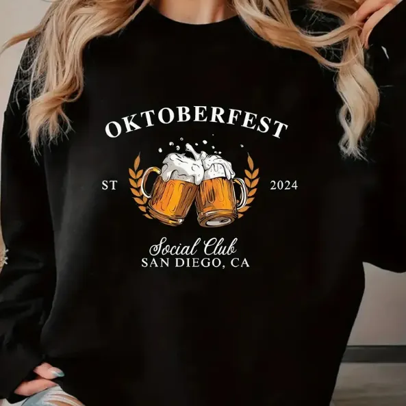 Printed European And American Fleece Hoodie - Black