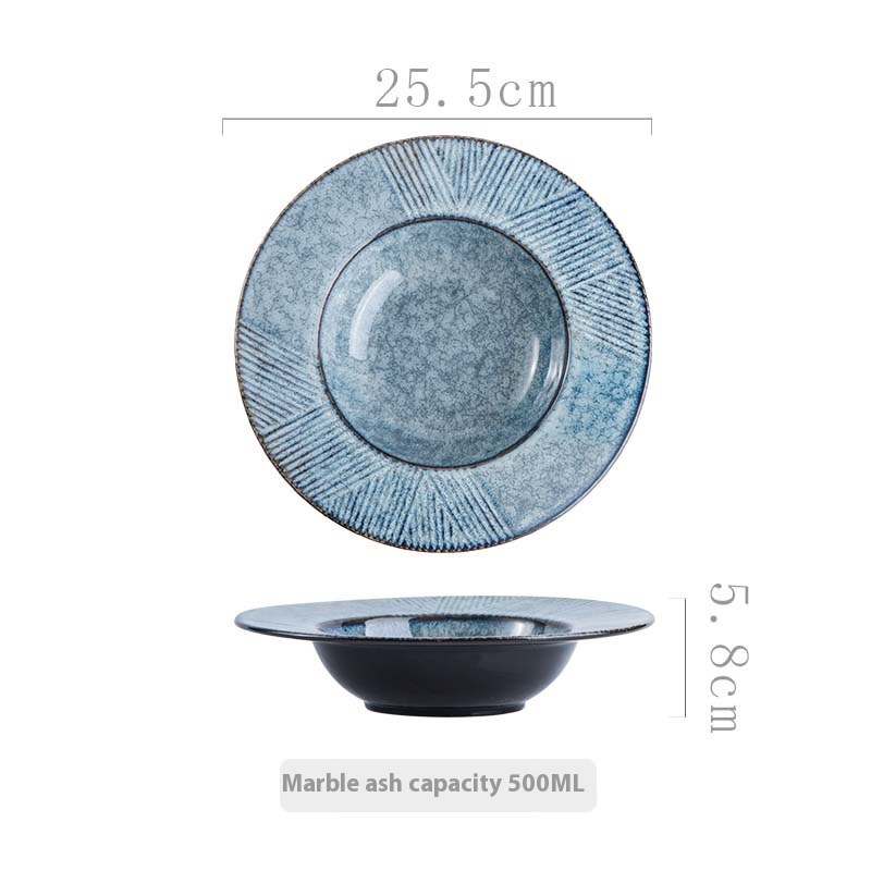 Straw Hat Plate Marble Gray