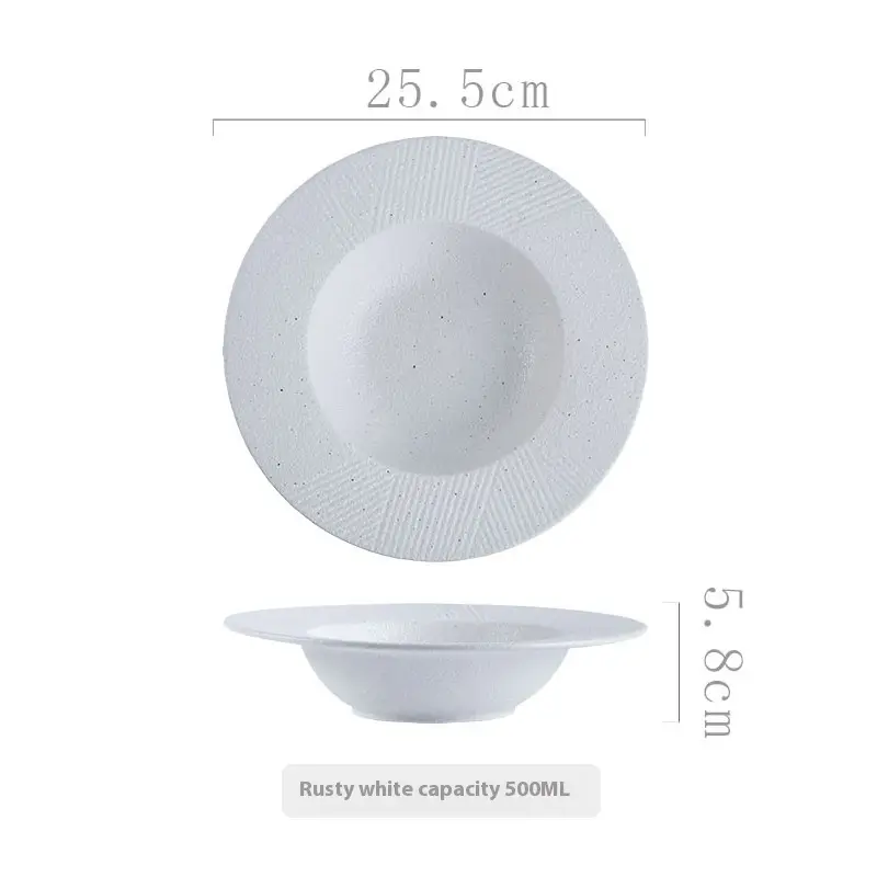 Personal Household Creative Straw Hat Ceramic Round Deep Plates