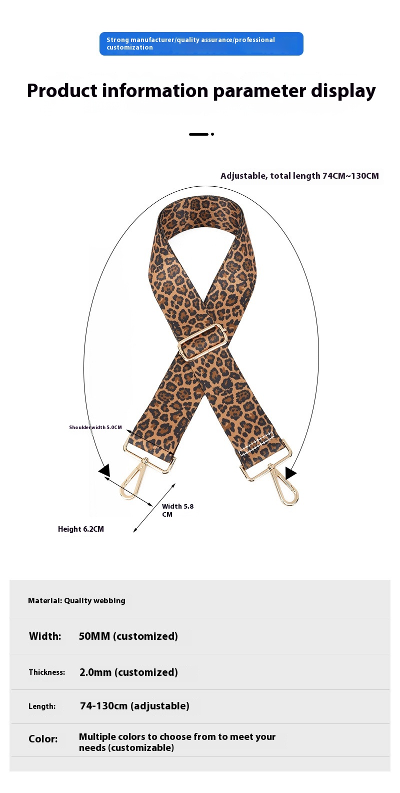 Title 9, All-matching Bag Strap Leopard Shoulder Strap F...