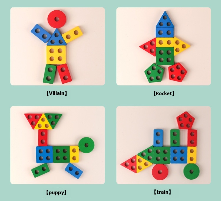 Title 2, Montessori Geometric Shaped Sets Of Columns Mat...