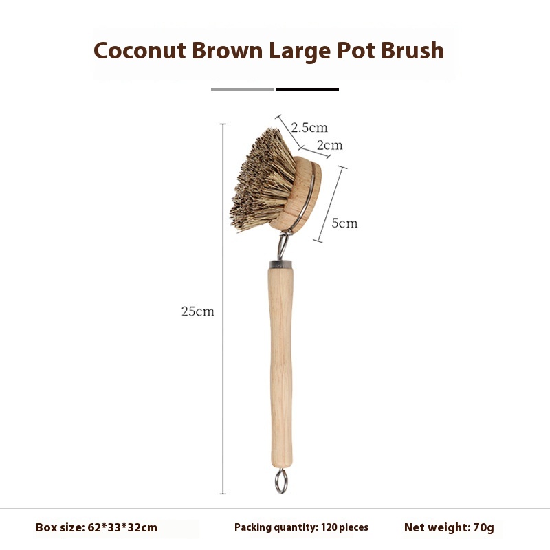 Long Brown Wok Brush