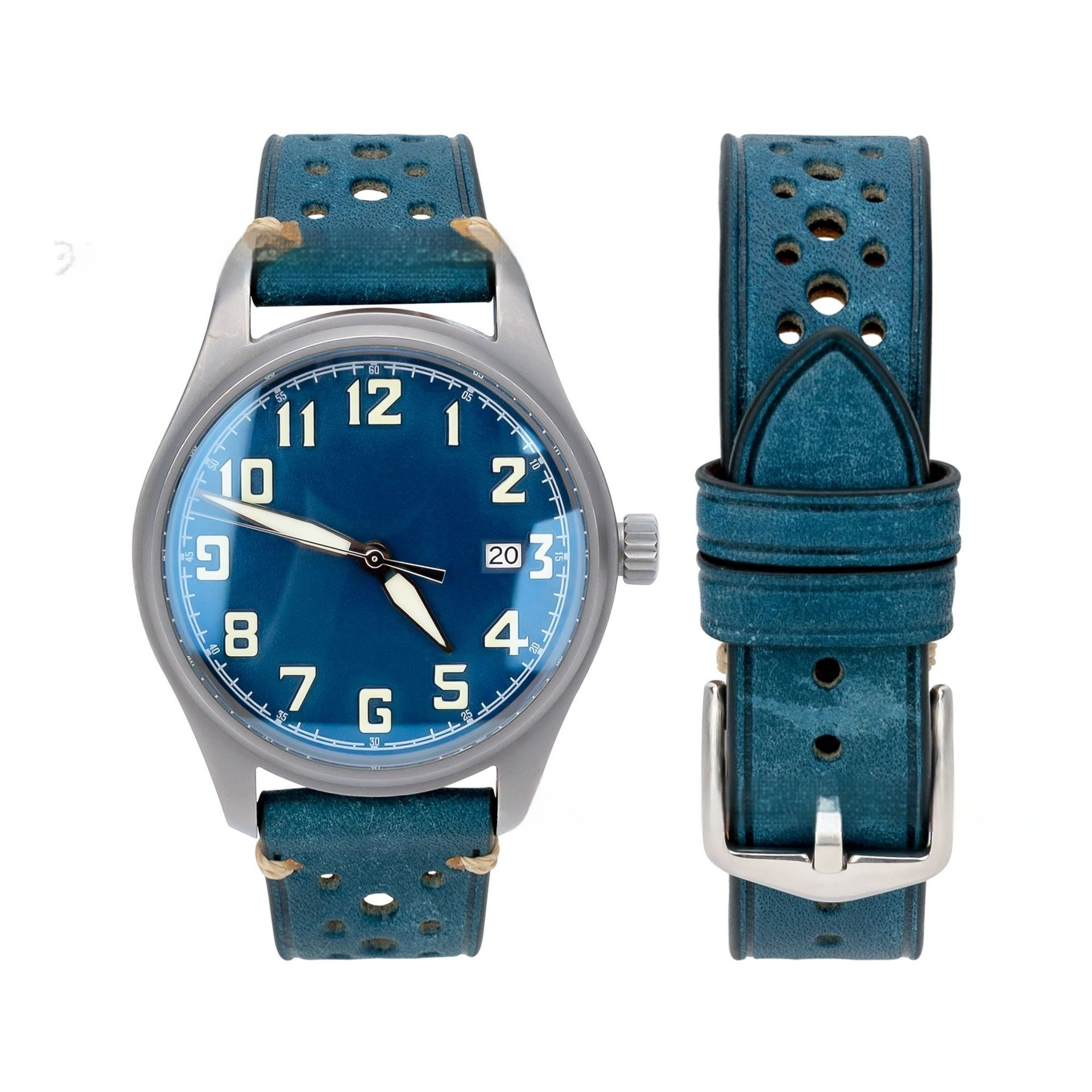 Dyed Ink Blue Steel Buckle