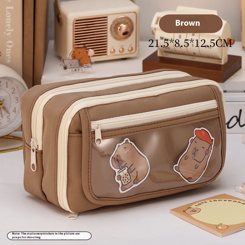 Nine layer pencil case coffee