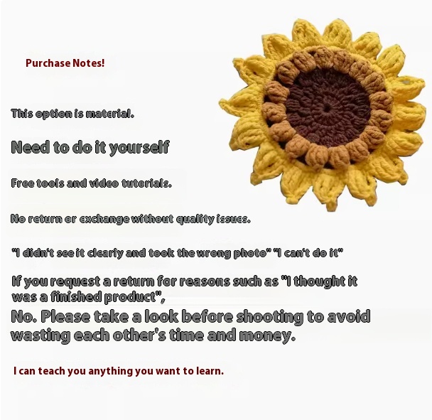 Title 1, Wool Woven Diy Sunflower Coaster Material Heat ...