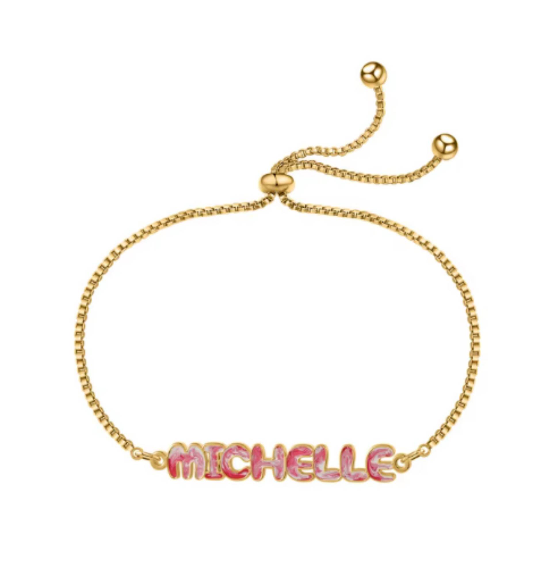 Tie Dye Name Necklace Adjustable