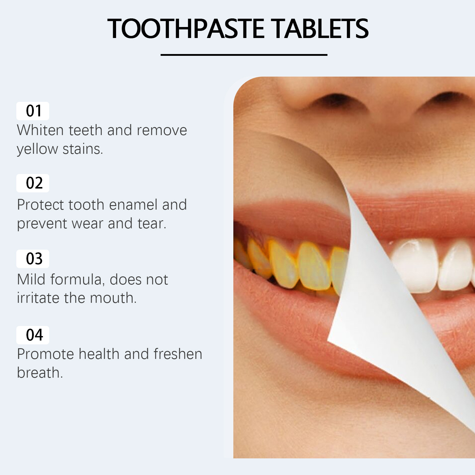 Title 3, Zahnpasta-Tabletten für Mundreinigung und Plaqu...