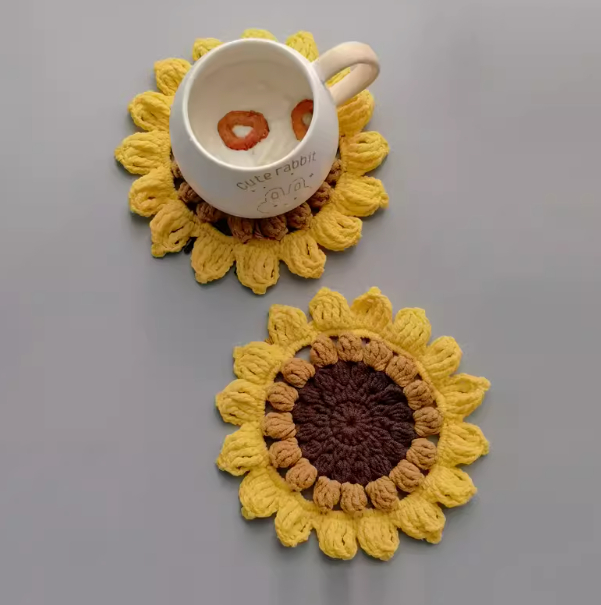 Title 3, Wool Woven Diy Sunflower Coaster Material Heat ...