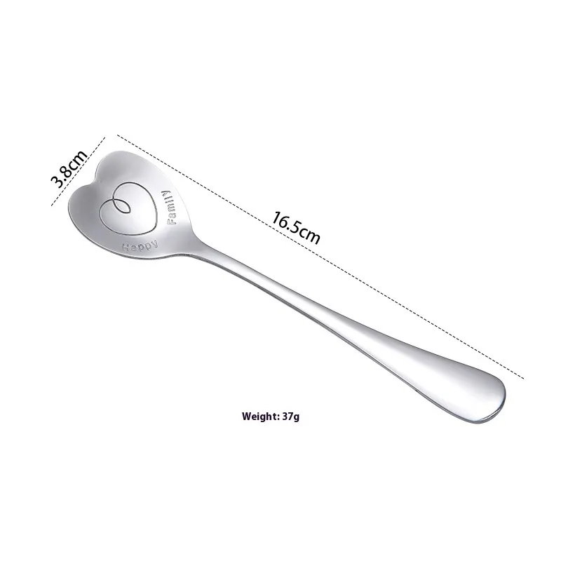 Heart-shaped Spoon Heart-shaped Coffee Spoon Creative Stirring Spoon - Light Handle Heart Spoon