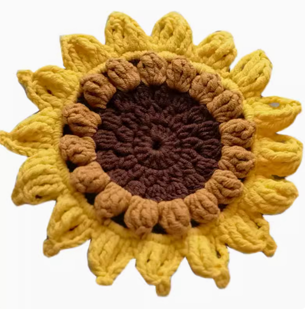 Title 6, Wool Woven Diy Sunflower Coaster Material Heat ...