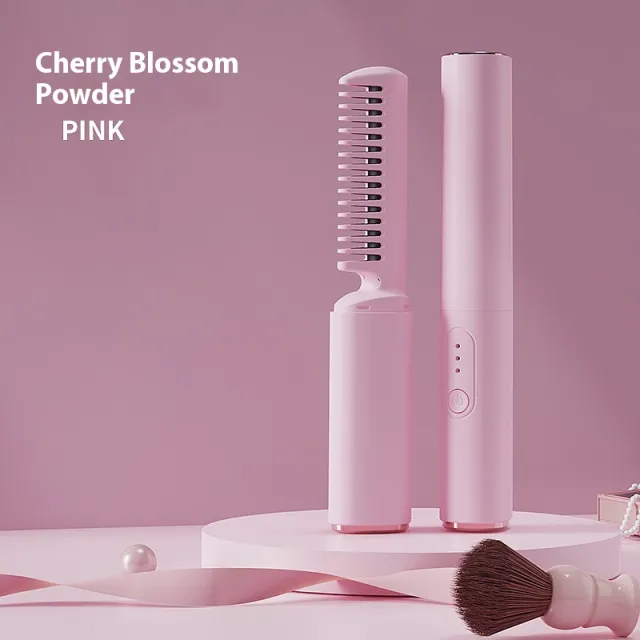 Wireless Hair Straighteners Small USB Charging Portable For Curling Or Straightening Pink - Shop at LoveMi