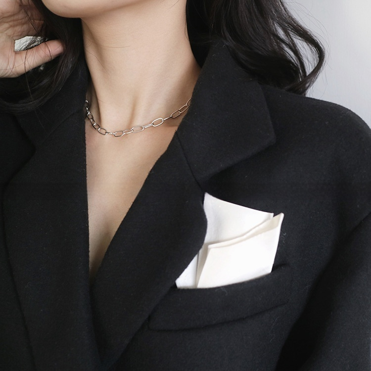 South Korea Dongdaemun 925 Sterling Silver Clavicle Chain