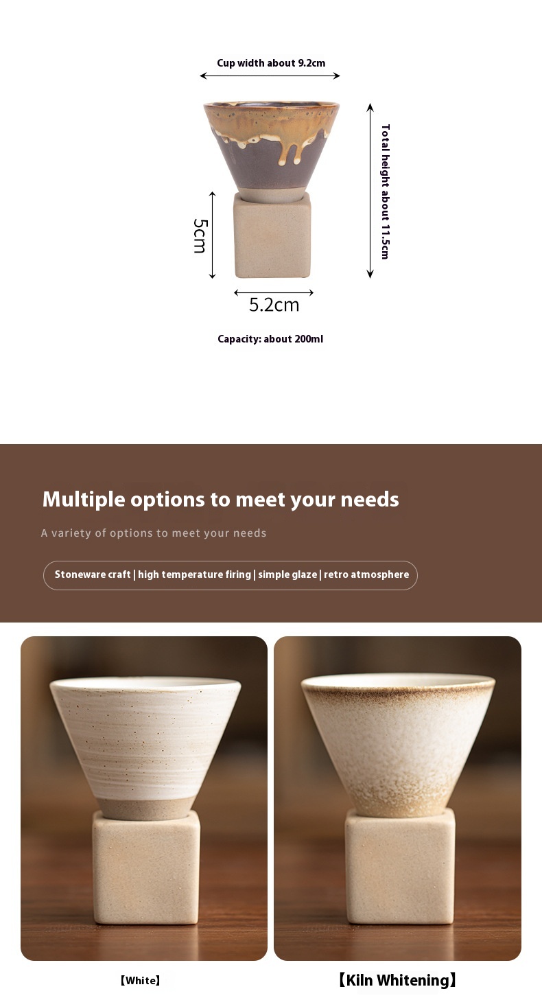 Title 10, Creative Cone Coffee Cup Kiln Baked Retro Ceram...