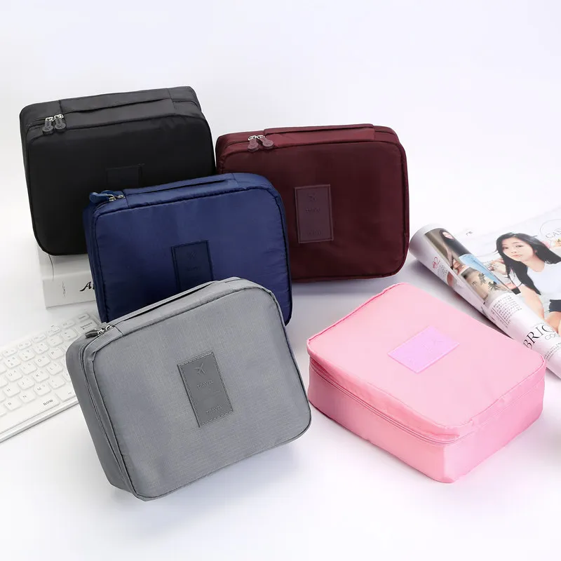 Portable Cosmetic Bag Waterproof Divider Multi-grid Pockets Toiletry Bags Travel Storage Handbags Women Make Up Bag – image 2