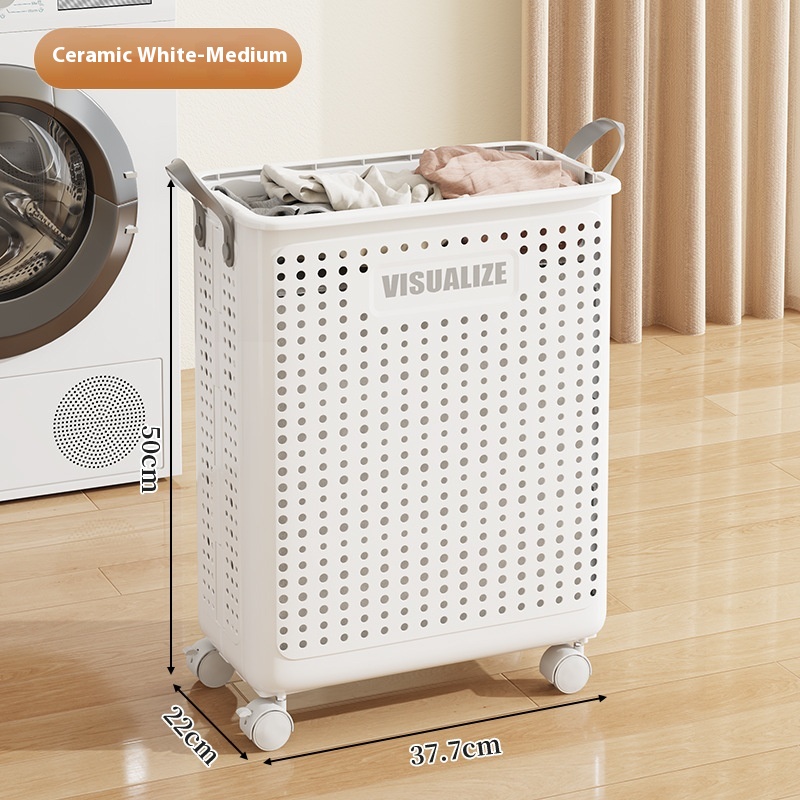 Title 2, Multifunctional Folding Laundry Basket With Wheels