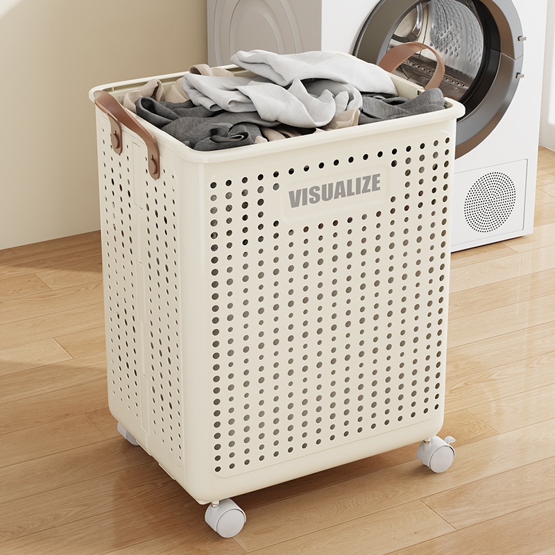 Title 6, Multifunctional Folding Laundry Basket With Wheels