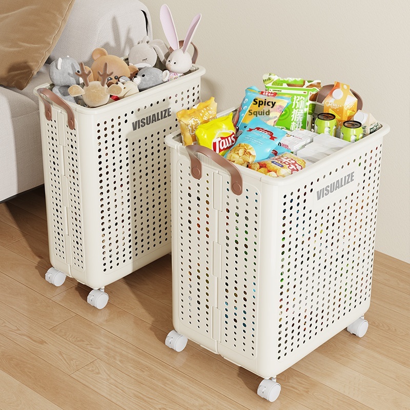 Title 4, Multifunctional Folding Laundry Basket With Wheels