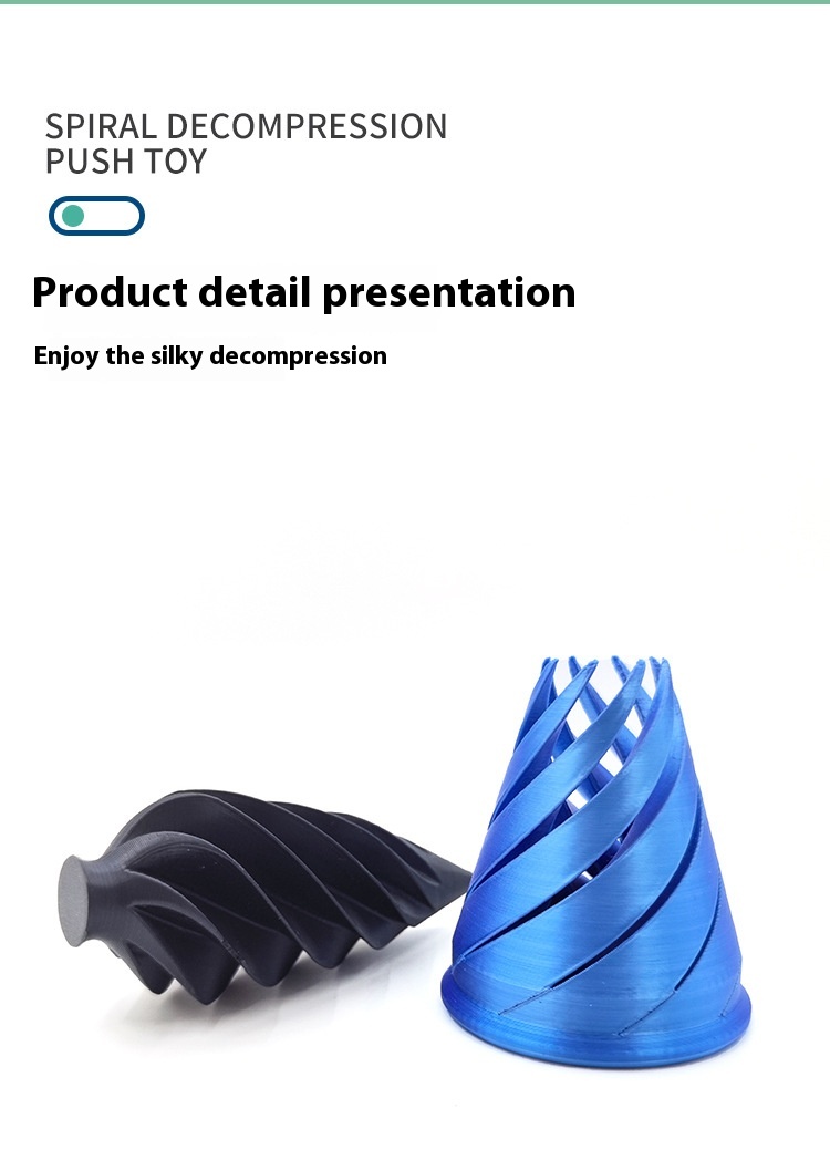 Title 2, 3d Printing Spiral Cone Toy Rotating Decompress...