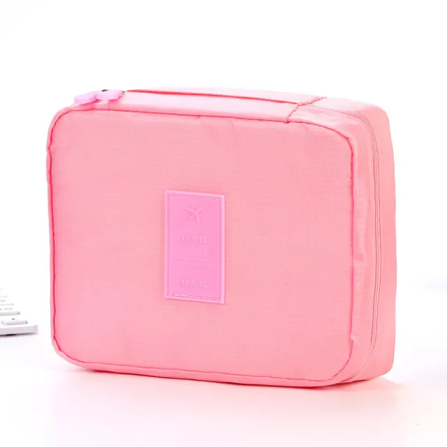Portable Cosmetic Bag Waterproof Divider Multi grid Pockets Toiletry Bags Travel Storage Handbags Women Make Up Bag Pink - Shop at LoveMi