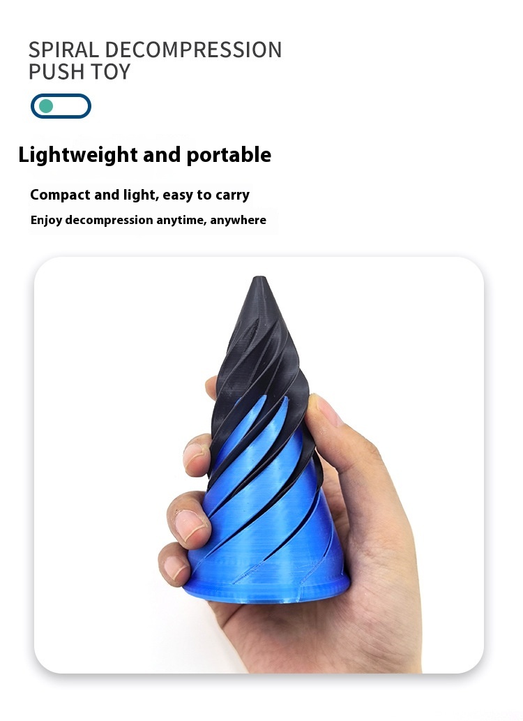 Title 4, 3d Printing Spiral Cone Toy Rotating Decompress...