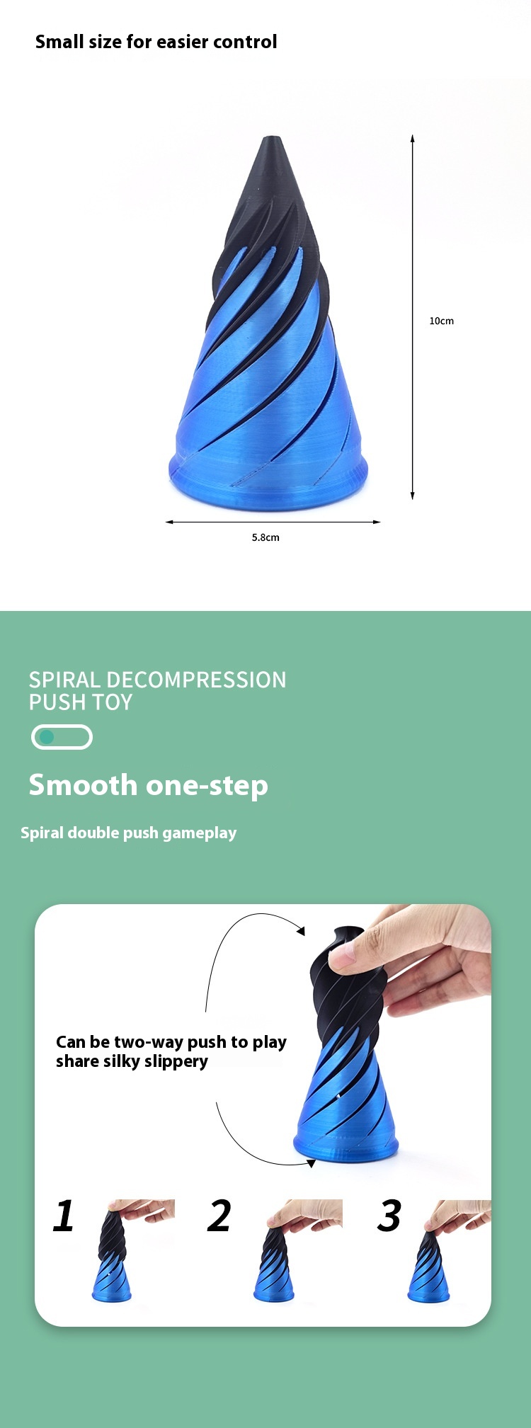 Title 3, 3d Printing Spiral Cone Toy Rotating Decompress...