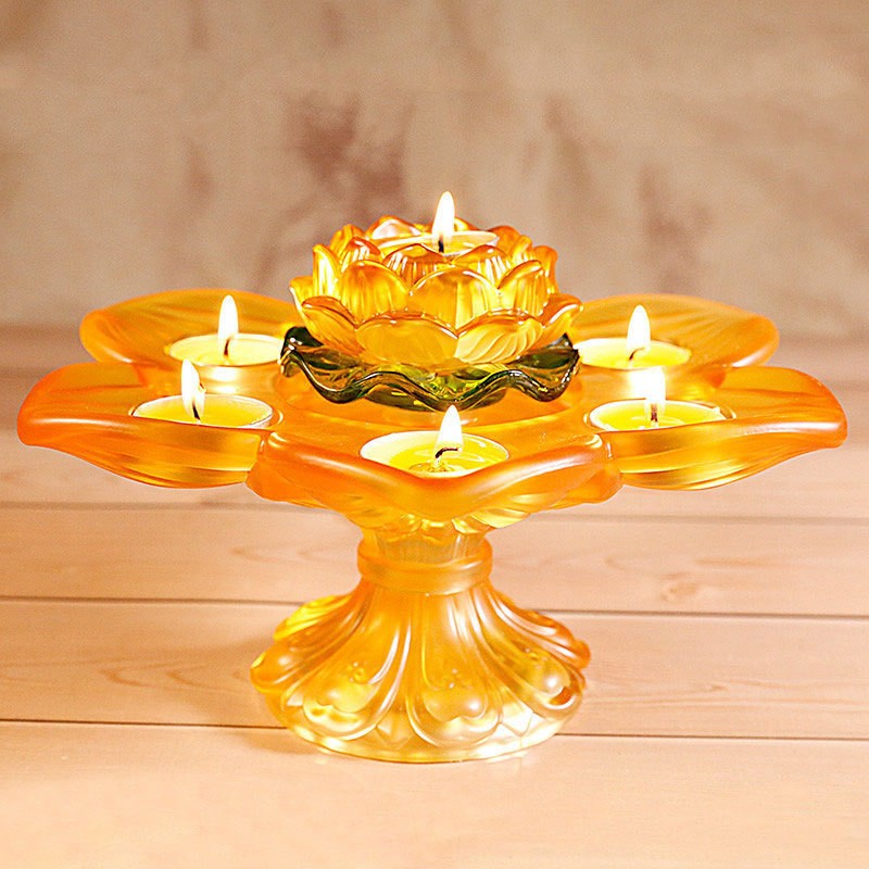 Seven star lamp holder amber