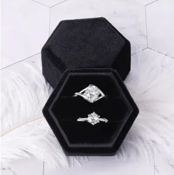 Velvet Ring Jewelry Vintage Storage Box Black - Shop at LoveMi