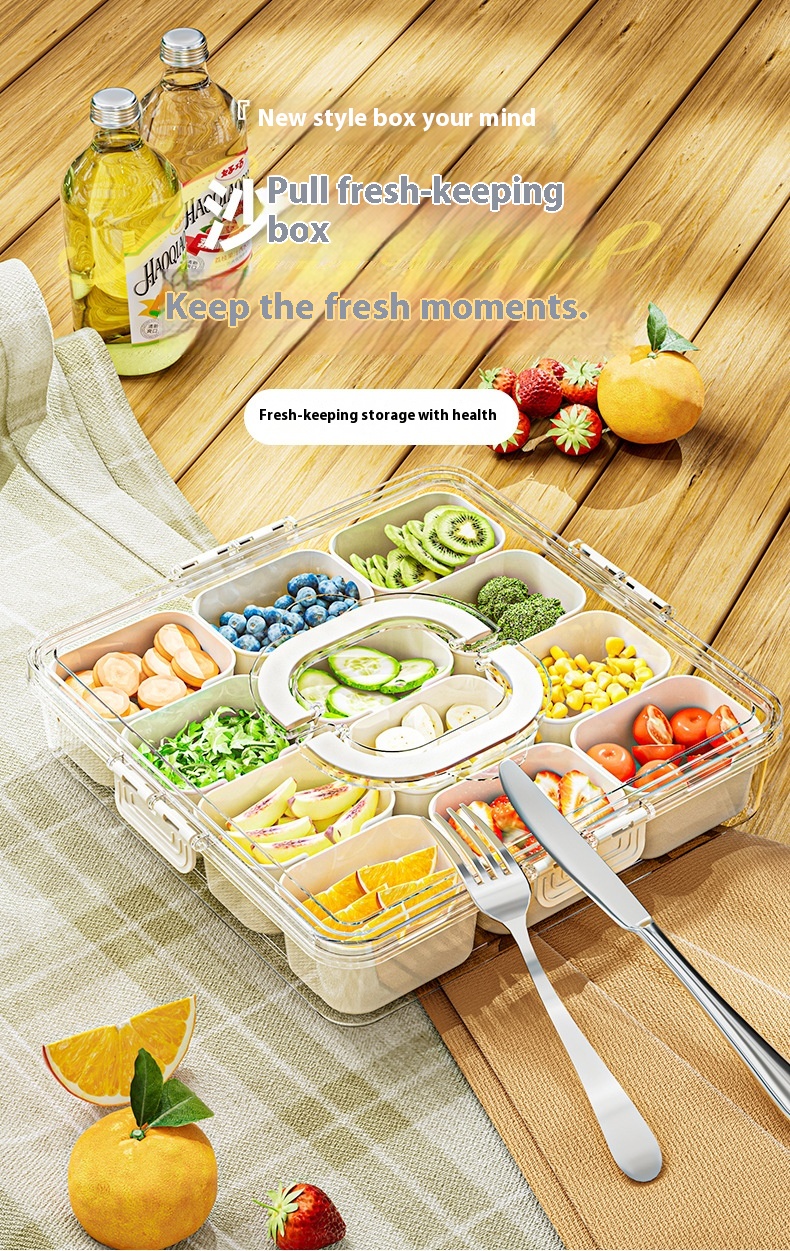 Title 1, Food Grade Salad Crisper Portable Sealed Partit...