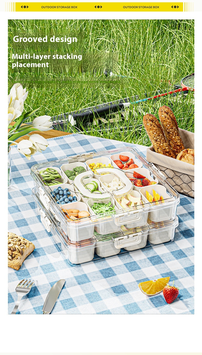 Title 3, Food Grade Salad Crisper Portable Sealed Partit...