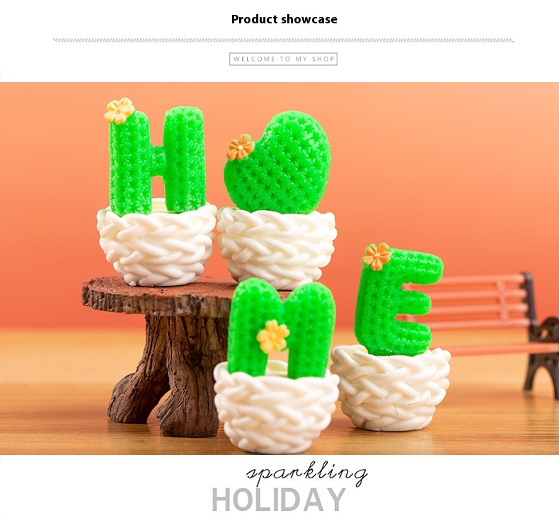 Title 4, Resin Cactus Plant Table Decorations Ornaments